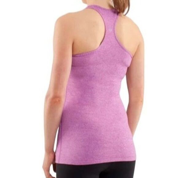 Lululemon Cool Racerback in Heathered Purple Athletic Tank Top - Picture 2 of 9